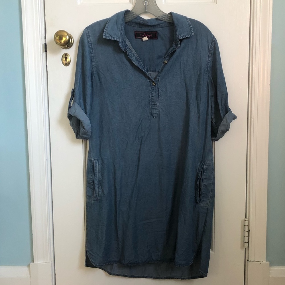 Chambray dress with pockets